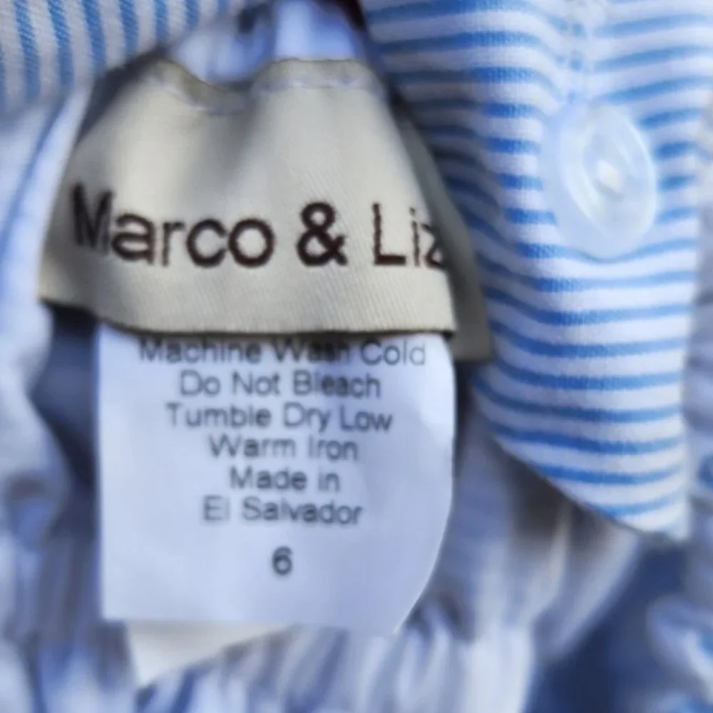 Marco &‎ Lizzy Girl's seersucker Smoked Cherry Jumper Sundress, Size 6